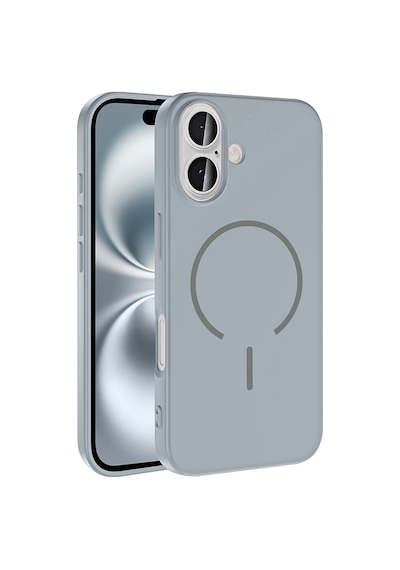 Apple Uyumlu iPhone 16 Kılıf M-safe Şarj Özellikli Zore Meta Kapak Titanyum-Gri