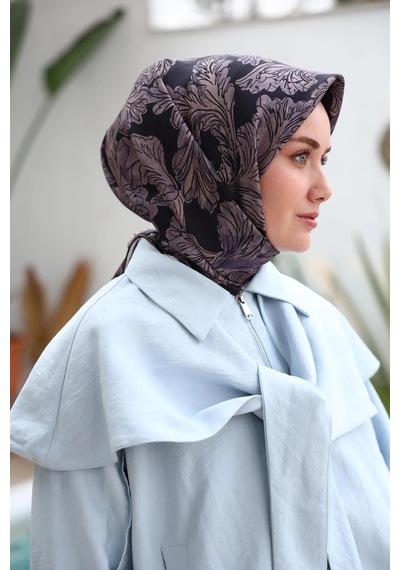 Silk Home Twill İpek Eşarp - 11468-32 Lacivert Mor