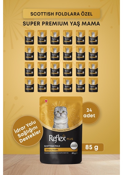Reflex Plus Scottish Fold Yetişkin Kedi Pouch Mama 85gr X 24 Adet