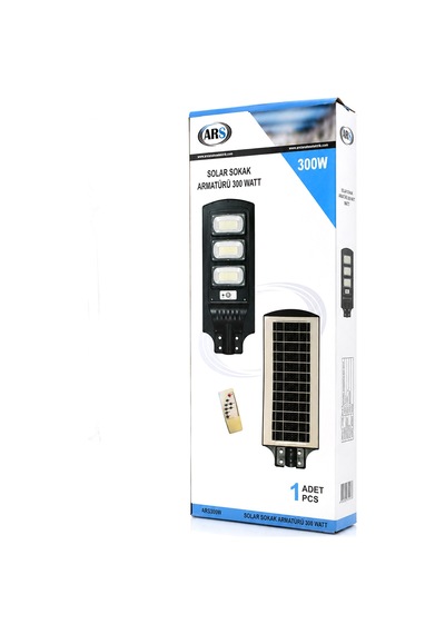Solar Sokak Lambası 300w 6500k Sensörlü Kumandalı