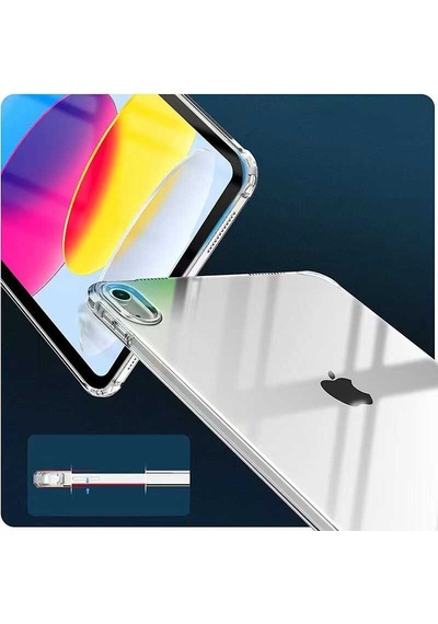 Apple Uyumlu iPad 10.9 2022 10.nesil - Zore Tablet Nitro Anti Shock Silikon Kapak-renksiz Tablet Kılıfı