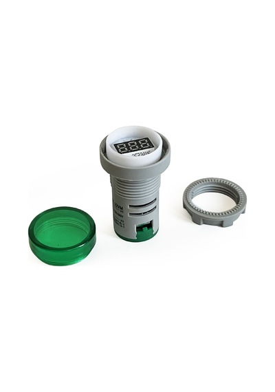 Mini Dijital Voltmetre 22mm Ac 60-500v Led Yeşil Işık