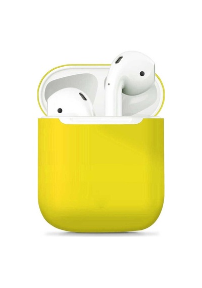 Apple AirPods Uyumlu Kılıf Zore Airbag 13 Silikon Sarı