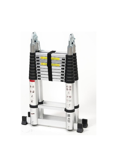 Cardilife 310 Cm +310 Cm -10+10 Basamaklı Alümınyum Teleskopik Merdiven - A Tipi Uzayan Merdiven 10+10
