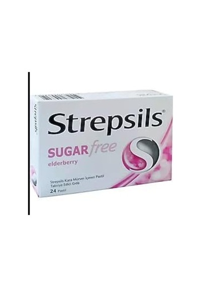 Strepsils Şekersiz Elderberry Pastil, 24 Pastil, 5 Adet