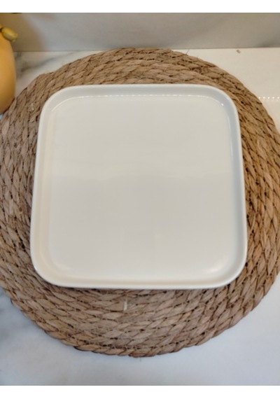 Natura Kare Pasta Tabağı 22cm Beyaz
