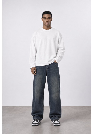 Respire Erkek Baggy Jean Tint Mavi