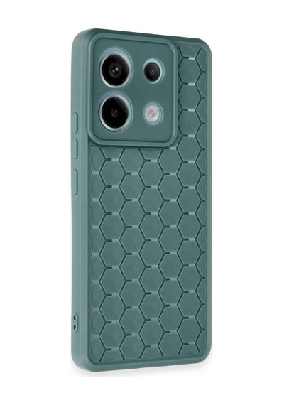 Xiaomi Redmi Note 13 Pro 5g Uyumlu Kılıf Petek Silikon Kapak - Koyu Yeşil