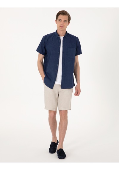 Pierre Cardin Erkek Lacivert Gömlek Kısa Kollu 50303287-vr033