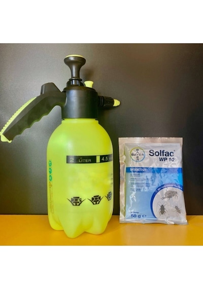 Bayer Pire, Bit, Kene, Hamamböceği Solfac Ilaçlama Pompası 10Wp 50Gr + 2 Litre