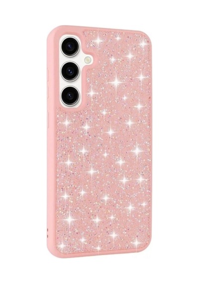 Galaxy S24 Plus Kılıf Parlak Taşlı Tasarım Zore Pırlanta Kapak Pembe