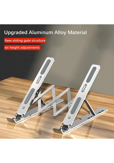 Torima JX-18 Katlanabilir Taşınabilir Metal Notebook Stand Gümüş