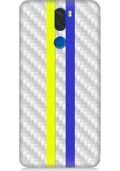 Vestel Venus Z30 Uyumlu Sarı Lacivert Metal Motif Desenli Silikon Kılıf
