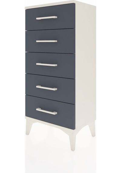Arges Komodin 5 Çekmeceli 44x30x96 Aytaşı-antrasit Aytaşı