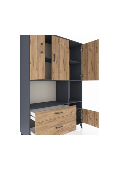 Hyperion Dolap 7 Raflı 2 Çekmeceli 4 Kapaklı 132x44x195 Antrasit-çam/çam Atlas Çam/atlas Çam Hyperion Dolap 7 Raflı 2 Çekmeceli 4 Kapaklı 132x44x195 Antrasit-çam/çam Atlas Çam/atlas Çam