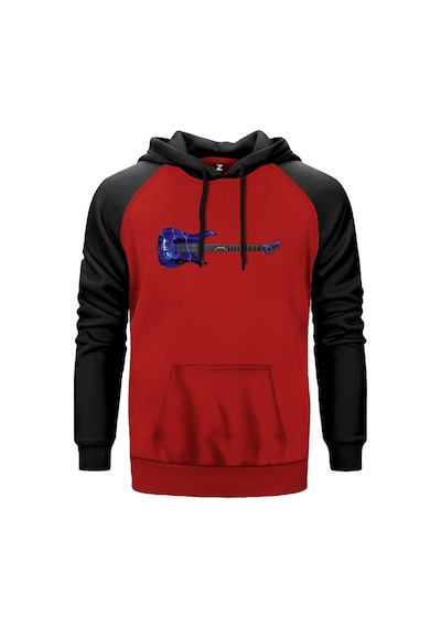 Metallica Ride The Lightning Guitar Kırmızı Renk Reglan Kol Sweatshirt Kırmızı