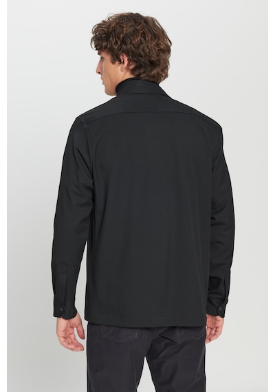 AC&Co / Altınyıldız Classics Erkek Sıyah Relax Fit Rahat Kesim Gömlek Yaka Diagonal Desenli Çift Ceketli Takım Elbise Siyah