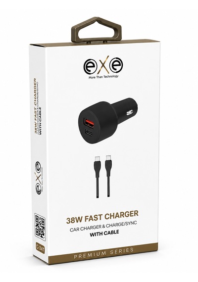 Exe 38w Hızlı Araç Şarj Cihazı Type-c Kablolu 1