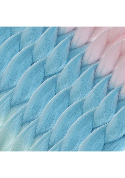 Afrika Örgülük Ombreli Sentetik 100 Gr. / Soft Pembe / Soft Mavi / Soft Yeşil - Zmff-462959 Çok Renkli