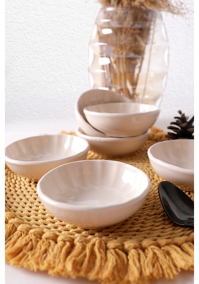 Keramika Krem Sirius Çerezlik / Sosluk 10 Cm 6 Adet 030 Krem
