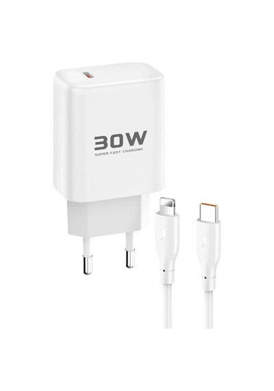 Mey İthalat Jk89 30w Type-c Çıkışlı Ekstra Dc66 1m Type-c To Lightning Kablolu Pd Şarj Ci