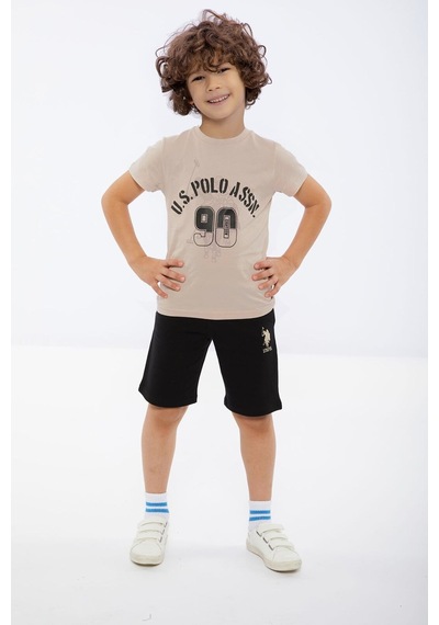U.S. Polo Assn. U.s. Polo Assn Erkek Çocuk Kahverengi Bermuda Takım Us1091-c-v-3 Kahverengi