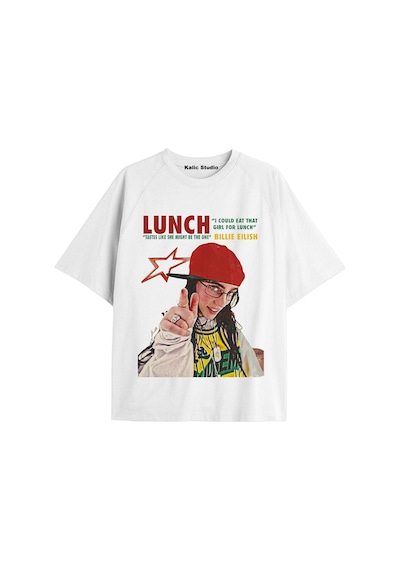 Kalic Studio Billıe Eilish Oversize T-shirt Beyaz