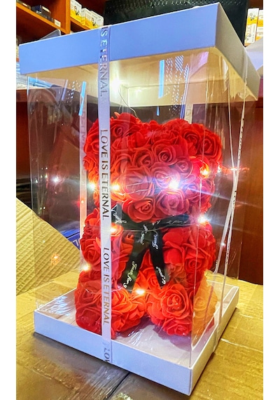 Işıklı Güllerden Ayıcık Teddy, Çiçeklerden Kutulu Ayı, Doğum Gü
