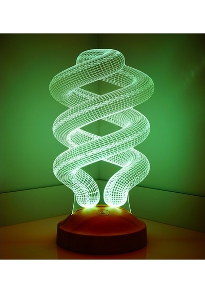3D Led Lamba 3 Boyutlu Helezon Özel Hediye Gecelambası