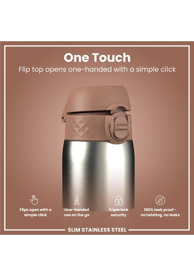 Ion8 - Paslanmaz Çelik İnce Suluk - Mocha Kahve - 600 Ml - Sızdırmaz Kahverengi