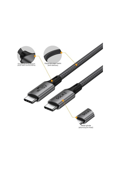 Usb4 Usb-c Kablo 1.8 M 240w 40gbps 8k 60hz 4k 144hz Thunderbolt 3/4 Uyumlu Type-c Hızlı Şarj Veri Görüntü Ve Ses A Diğer
