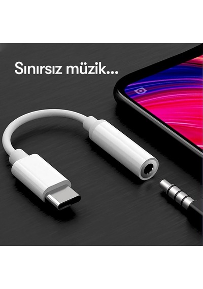 Tak Çalıştır Mikrofonlu Type-c To Aux Kulaklık Jak Dönüştürücü