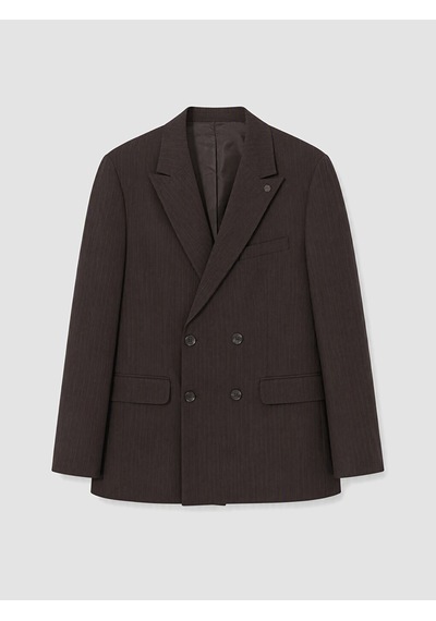 Lcw Busıness Kahverengi Regular Fit Çizgili Kruvaze Erkek Blazer Ceket