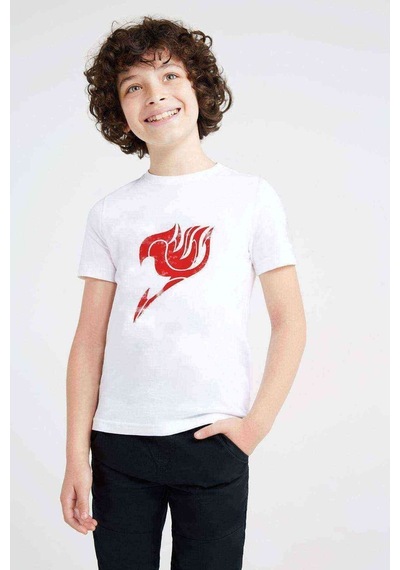 Tshirthane Anime Fairy Tail Glass Guild Emblem Baskılı Unisex Çocuk Beyaz T (534793742)