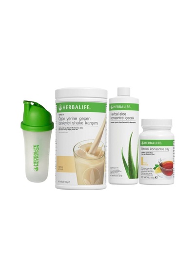 Herbalife Başlangıç Seti 1 Ad. Vanilya Shake 1 Ad. Aloevera 1 Ad. Limonlu Çay 50 Gr 1 Ad. Shaker