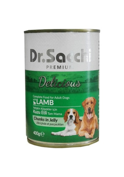 Dr.Sacchi Premium Delicious Kuzu Etli Konserve Yetişkin Köpek Maması 400 G