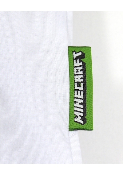 Erkek Çocuk Minecraft Creeper 3D Baskılı T-Shirt Beyaz