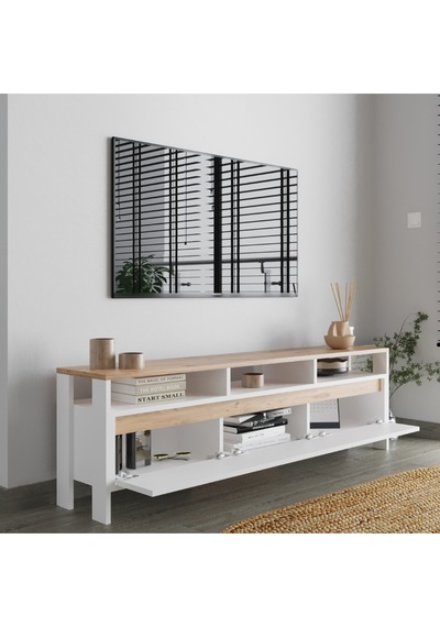Atlas 3 Kapaklı Tv Ünitesi 160 Cm Atlantik Çam - Beyaz