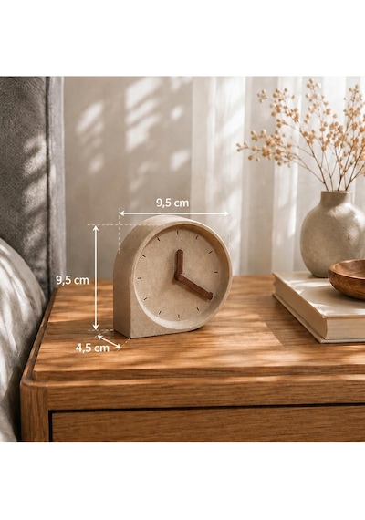 Cove Clock Dekoratif Masa Saati Modern 3d Baskı Saat Açık Ahşap