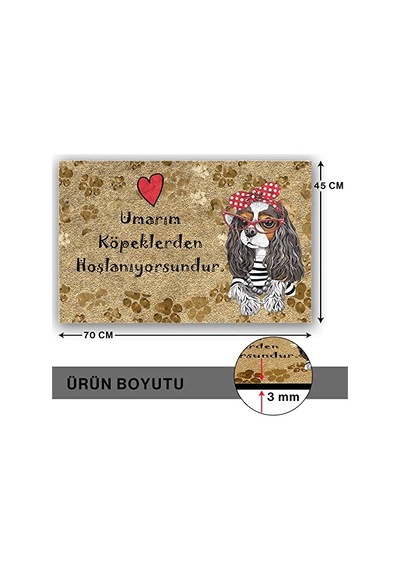 Monnhein Tasarımlı Dekoratif Kapı Önü Paspas, Dış Mekan/ev İçi/banyo/mutfak/yatak Odası/giriş Paspasları Umarım Köpeklerden Hoşlanıyorsundur, 45x70 Açık Bej