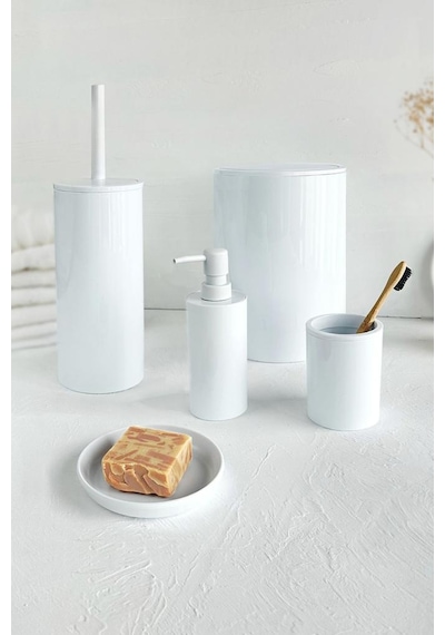 Primanova Flores 5'li Banyo Seti - Beyaz Beyaz