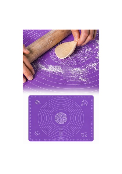 Silikon Hamur Açma Yoğurma Matı Skalalı Kaymaz Yapışmaz Kolay Temizlenebilir 40x50 Cm Kırmızı