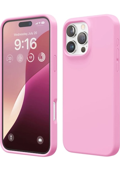 Apple Uyumlu iPhone 16 Pro Max  Silikon Kılıf - Pastel Renk Tonu Esnek Tam Koruma Kapak - Pembe