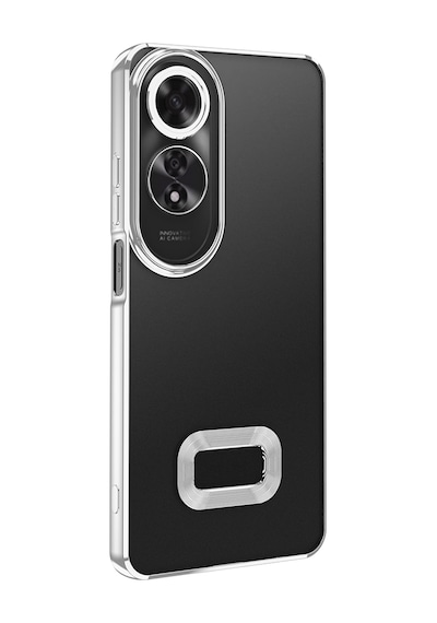 Oppo A60 Kılıf Kamera Lens Korumalı Logo Gösteren İnce Hafif Pazarplus Gümüş