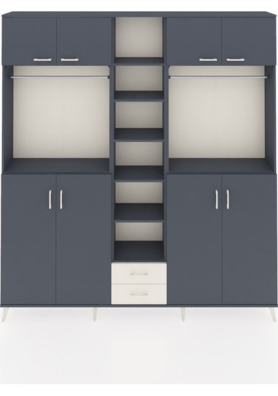 Arges Dolap 14 Raflı 2 Çekmeceli 2 Askılı 220x30x243 Antrasit-antrasit/aytaşı Antrasıt/aytası Arges Dolap 14 Raflı 2 Çekmeceli 2 Askılı 220x30x243 Antrasit-antrasit/aytaşı Antrasıt/aytası