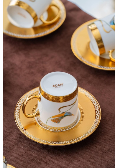 Acar Stork 6 Kişilik Kahve Fincanı Takımı - 90 Ml renkli