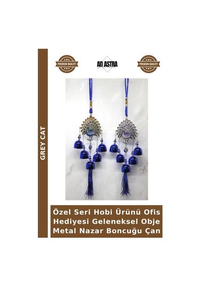 Özel Seri Hobi Ürünü Ofis Hediyesi Geleneksel Obje Metal Nazar Boncuğu Çan