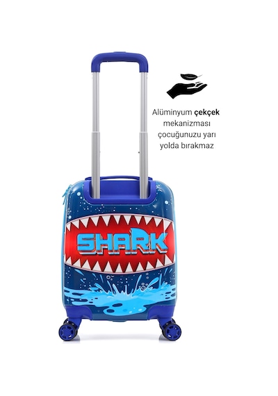 Gedox Kids Lacivert Mavi Köpek Balığı Shark Desenli Erkek Çocuk Valizi 155.05 Lacivert Mavi Köpek Balığı