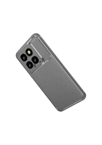 Xiaomi Mi 14t Kılıf Auto Focus Karbon Kapak - Gri Düz Renkli