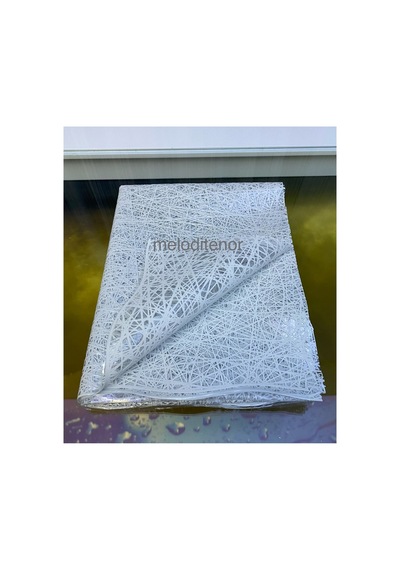 Meiwa Beyaz İplik Desen Şeffaf Kaplama Sıvı Kırıntı Geçirmez Pvc Muşamba Masa Örtüsü 120x 170 Cm